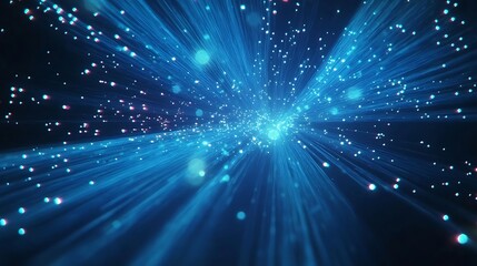 Fototapeta premium Abstract Blue Light Burst