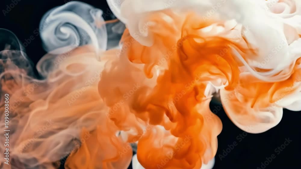 Poster a fascinating display of white smoke slowly billows and twirls against a dark backdrop, revealing th