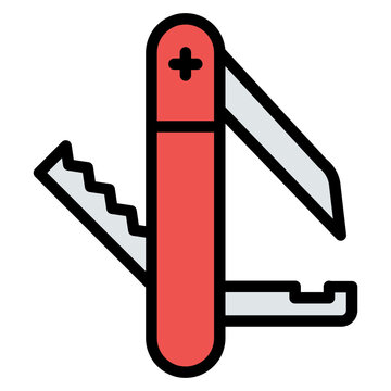 recommend clip art: Pocket Knife icon vector image. Can be used for Adventure.