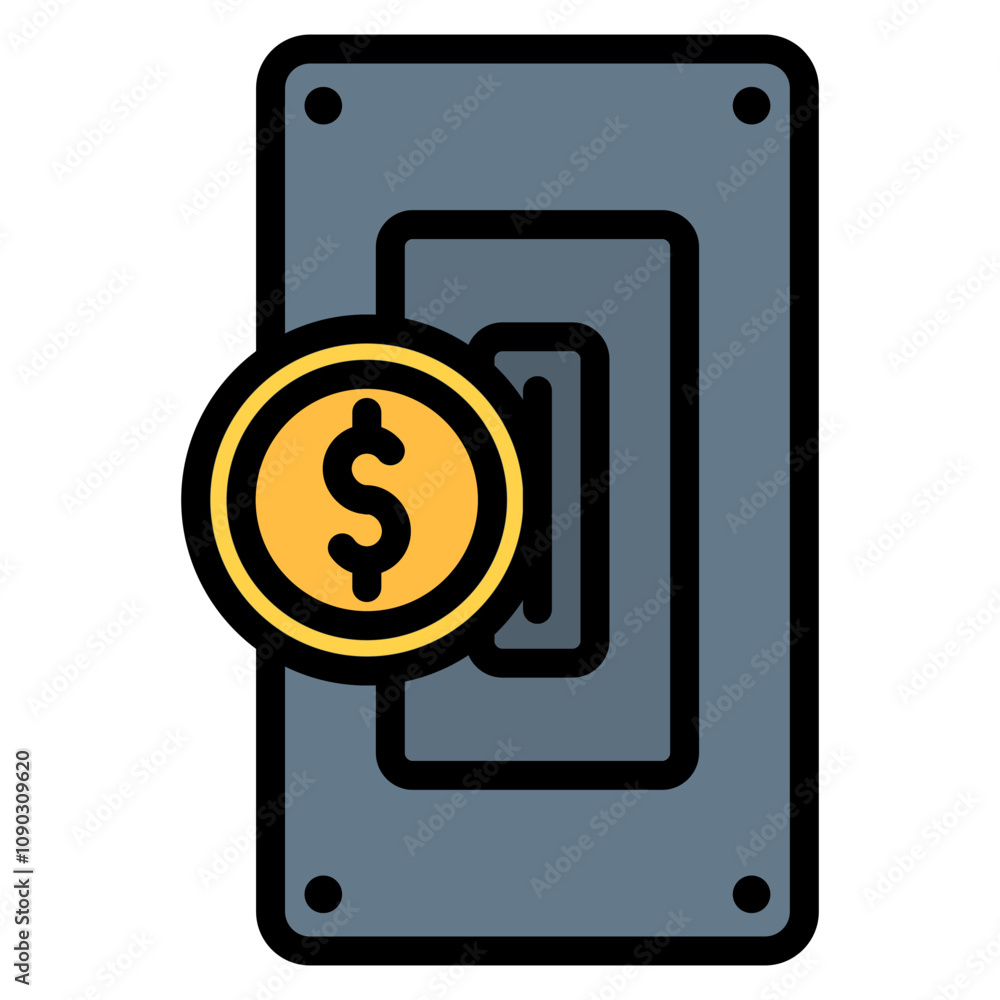 Poster insert coin icon vector image. can be used for laundry.