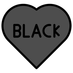Black Heart icon vector image. Can be used for Carnival.
