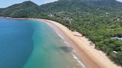 Aerial photo of Bingil Beach Queensland Australia