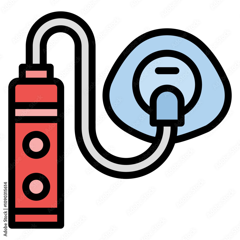 Poster oxygen mask icon vector image. can be used for shooting.