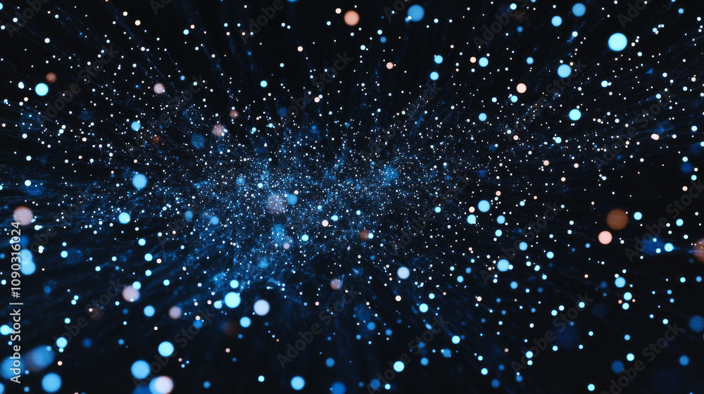 Aufkleber 5g networks and the internet of things connect devices wirelessly, like a web of dots in space.