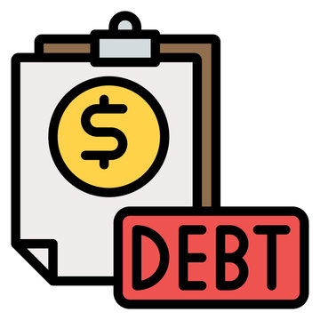 debt document with dollar sign clip art preview