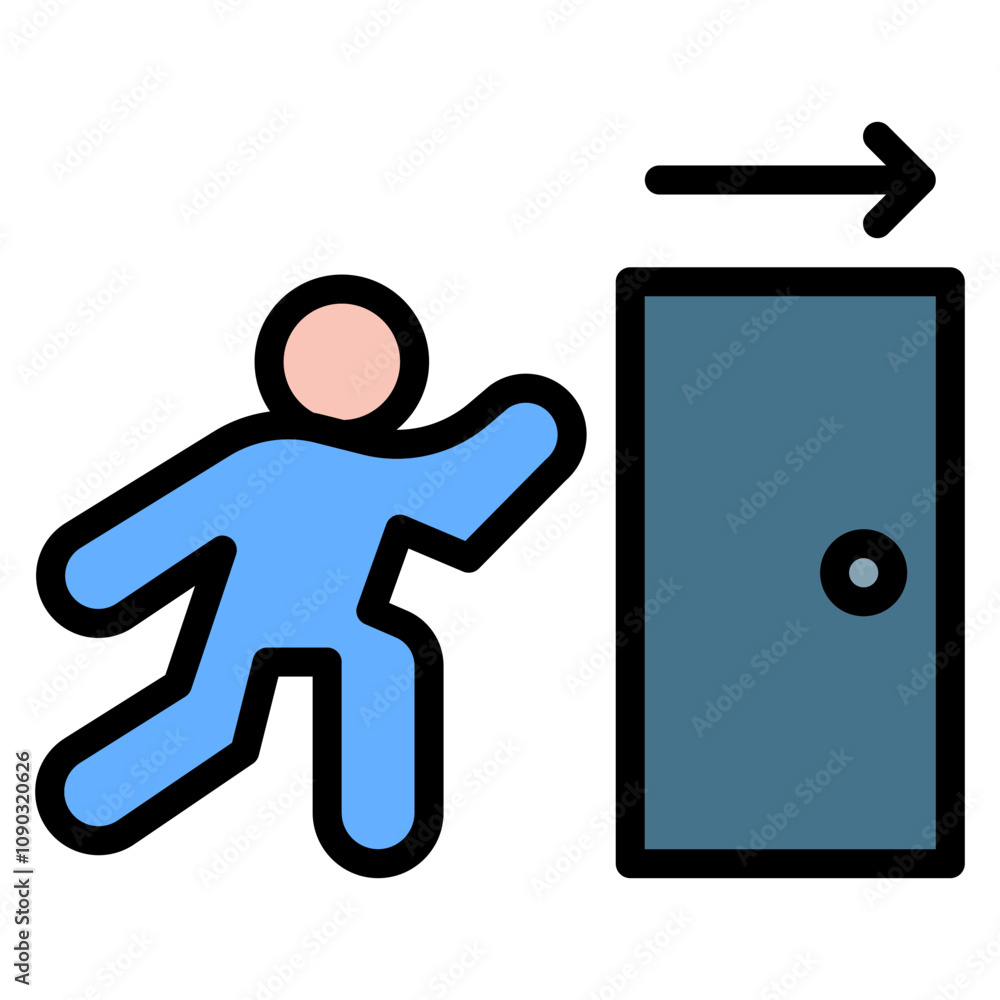 Aufkleber emergency exit icon vector image. can be used for public services.