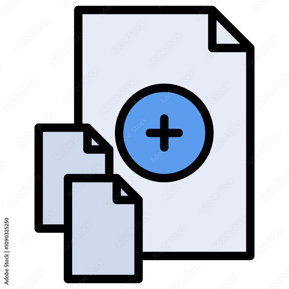 Poster add file icon vector image. can be used for documents and files.