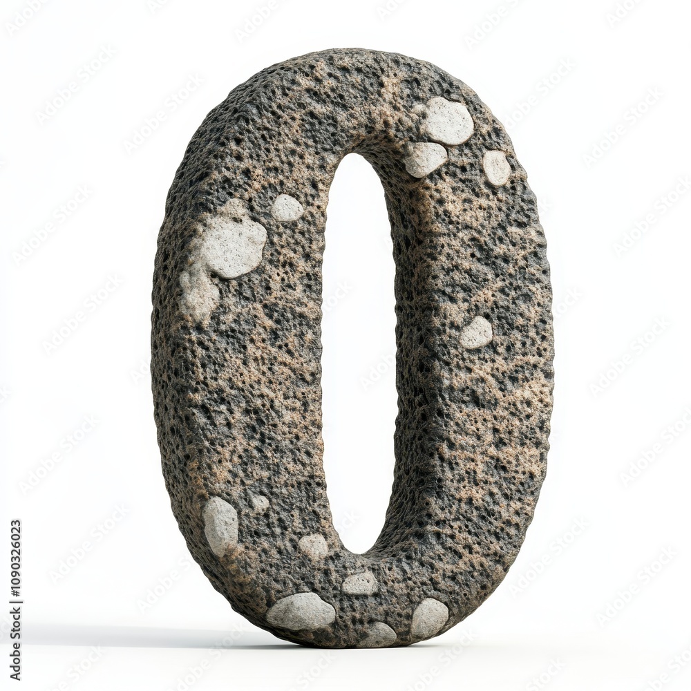 Poster a textured stone numeral 