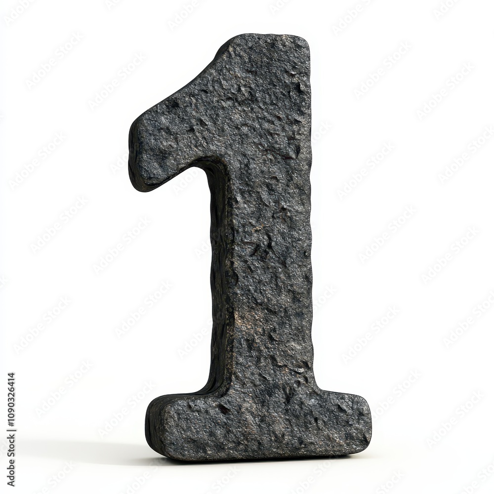Poster a textured stone numeral 