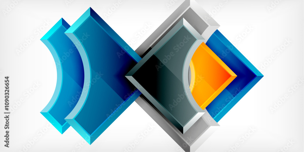 Poster Geometric design abstract background - circles and triangles