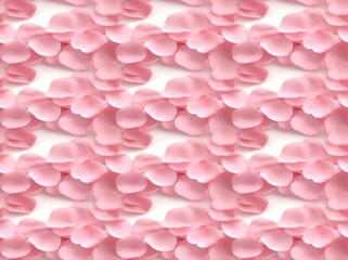 Obraz premium Pink Petal Seamless Pattern: Soft, delicate pink petals arranged in a repeating pattern, creating a romantic and elegant backdrop for your design projects. 