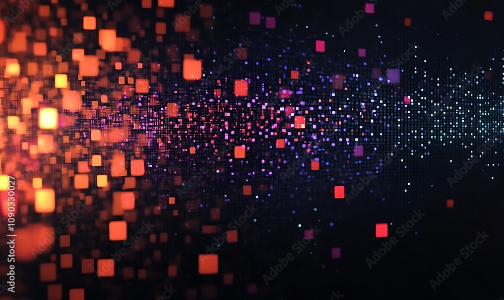 Poster a mesmerizing abstract background with glowing orange bokeh lights on a dark backdrop, ideal for fes