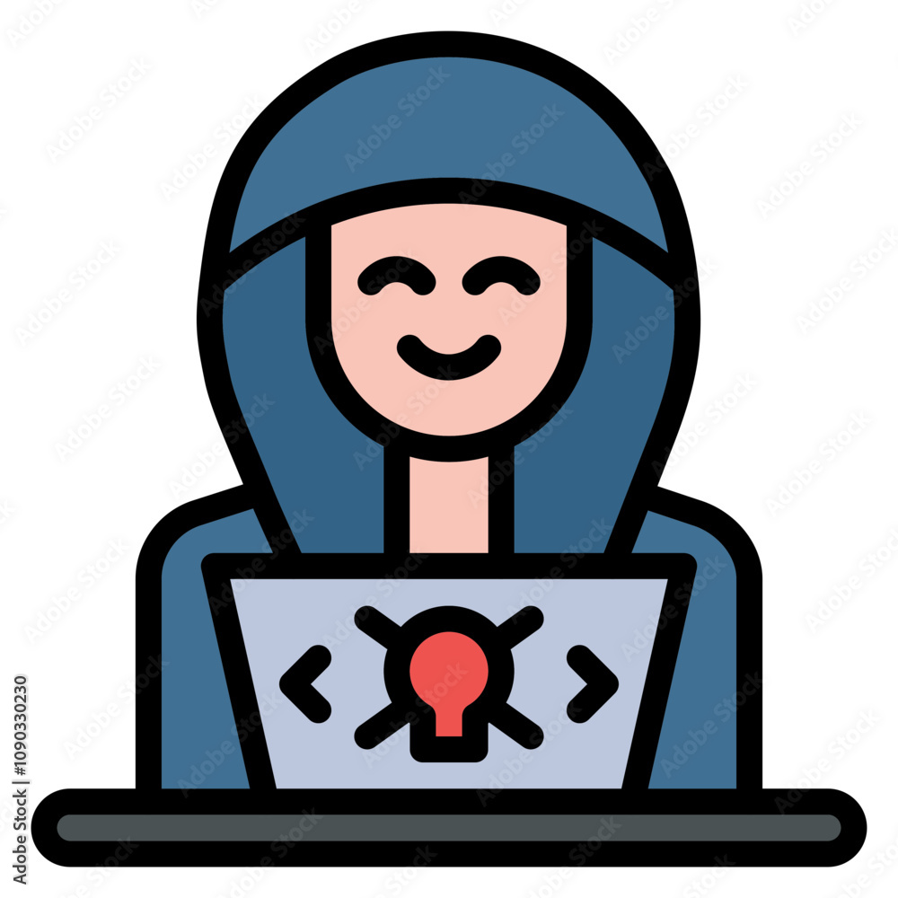 Poster hacker icon vector image. can be used for crime investigation.
