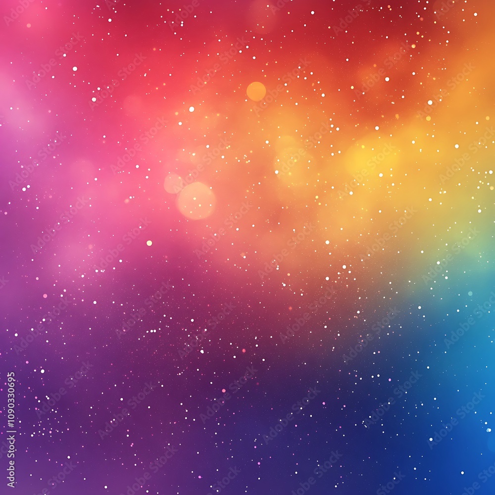 Poster a vibrant abstract background with multicolored bokeh lights that creates a festive and magical atmo