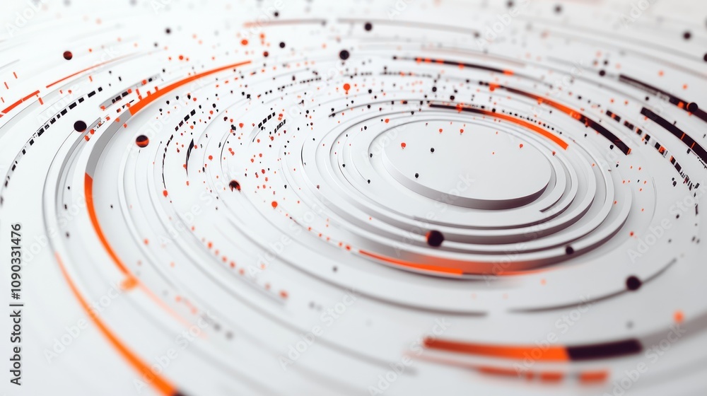 Aufkleber Abstract design featuring swirling lines and dots in a dynamic, modern composition.