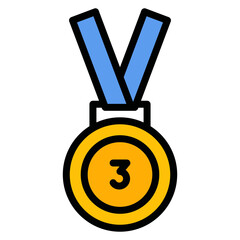 Bronze Medal icon vector image. Can be used for Achievements.
