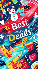 Fototapeta premium Festive Black Friday sale banner gifts and holiday decorations Best Deals