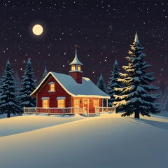 Christmas tree with gifts and decorations