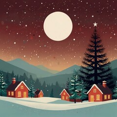 Christmas tree with gifts and decorations
