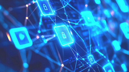Fototapeta premium IoT devices operating securely with strong security protocols. 