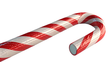 Obraz premium Festive Candy Cane, Glossy Red and White Striped Christmas Treat with Peppermint Flavor on a transparent background V5