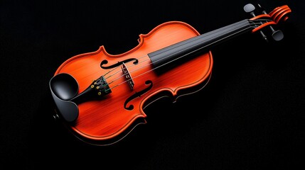 Fototapeta premium Polished Wooden Violin with Fine Craftsmanship - Hyper Realistic 3D Illustration
