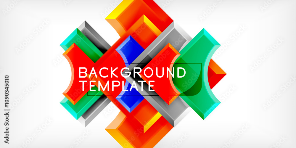 Poster Geometric design abstract background - circles and triangles