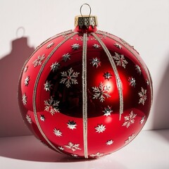 red christmas ball on white