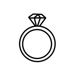 Ring Diamond Icon Vector 