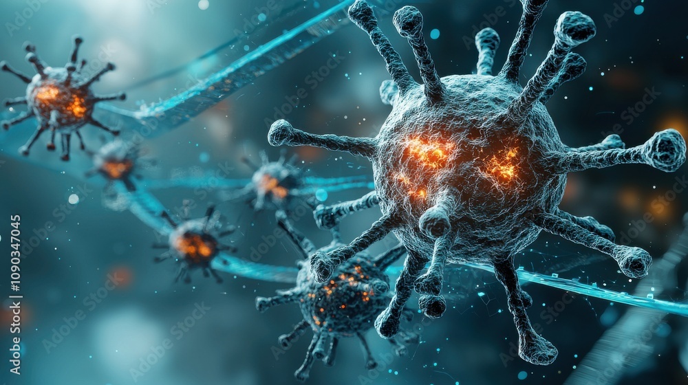 Poster Visualizing ai neurons in abstract form exploring cyber standards through digital art in a futuristic environment