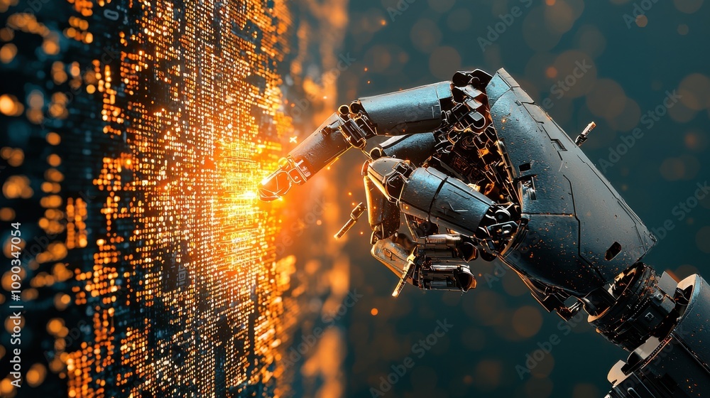 Leinwandbilder Disruption of ai algorithm code by error lines and red br standards in digital environments a technical analysis