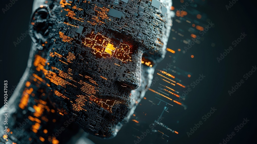 Leinwandbilder Error lines disrupting ai algorithm code in digital environments an analysis of red br standards and their impact on technological development