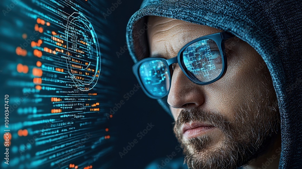 Leinwandbilder cybersecurity analyst tracking ai-based malware activities in digital environments a comprehensive o