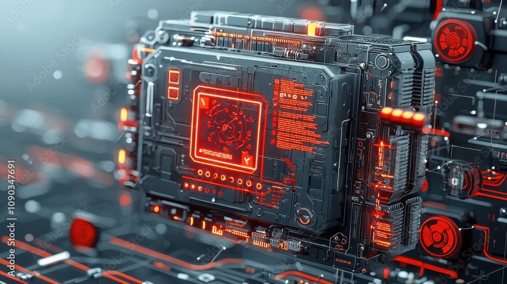 Poster Ai data breach alert in dark computer setup virtual workspace digital security cyber environment high-tech perspective