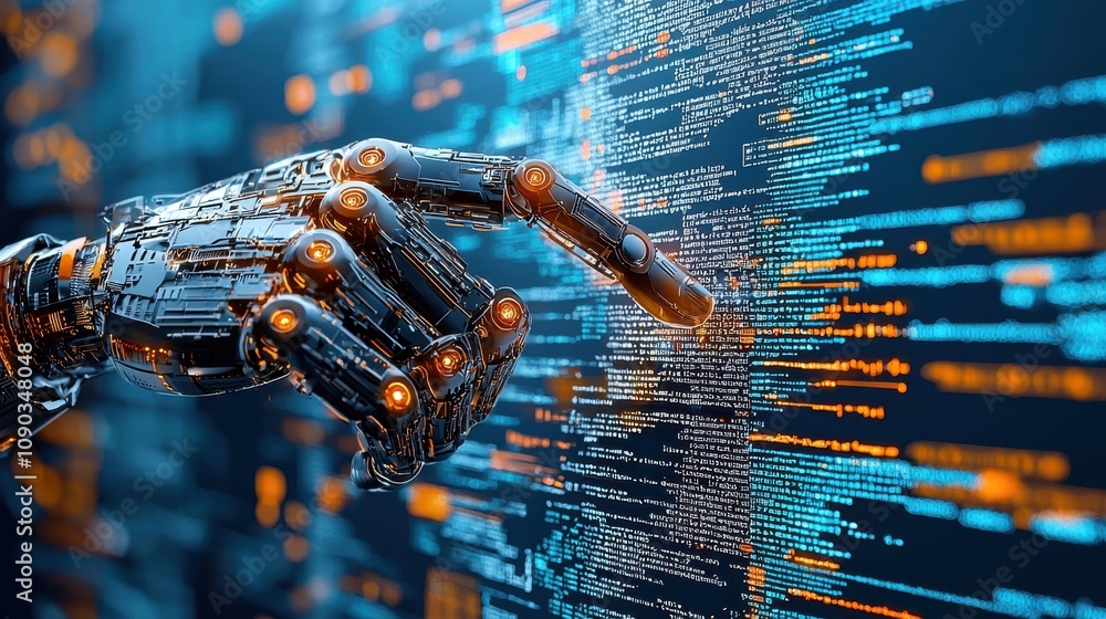 Leinwandbilder Hands coding ai cybersecurity algorithms against cyber standards a deep dive into innovative solutions in tech environments