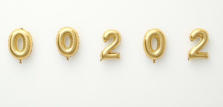 Golden Balloons New Year 2022 Celebration