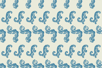 Ikat leaves vintage design embroidary seamless pattern on background vector illustration.Ikat ethnic oriental embroidery traditional.Indian Ikat pattern Aztec style retro. design for texture,fabric.