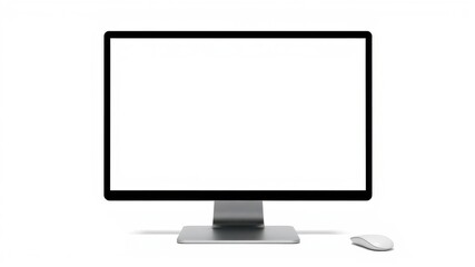 Fototapeta premium Modern laptop mock up with clear screen isolated on white background, tech, technology