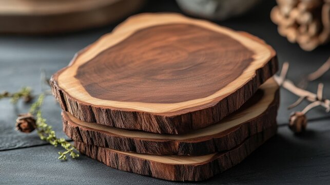 Rustic Wooden Coasters - Perfect for Your Dining Table