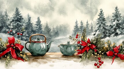 Chinese tea ritual New Year celebrates tradition with elegant teapots and festive decorations, creating a serene atmosphere for a joyful gathering