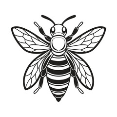 Obraz premium Bee Silhouette Vector Illustration on White Background for Designs and Creative Projects