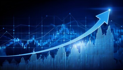 Naklejka premium Market Growth and Trends: The Rise of Financial Success