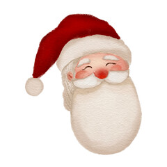 christmas santa claus Hand drawn illustration on a transparent background