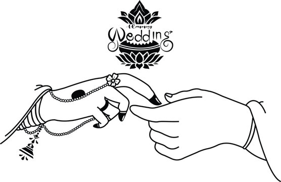 shubh vivah hindi calligraphy logo for wedding invitation card Vector design.