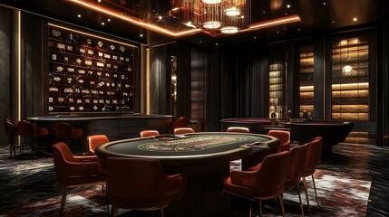 Luxurious Poker Table in a Private Gaming Room