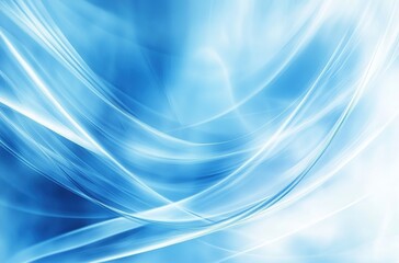 Fototapeta premium Abstract Blue Gradient Background with Light Lines and Curves Creating a Futuristic and Atmospheric Design