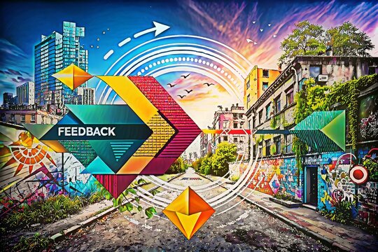 Abstract Vector Illustration of Feedback Concept in Urban Exploration Photography Style