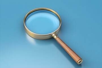 Magnifying Glass Isolated on a Blue Background