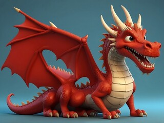 red dragon standing fiercely