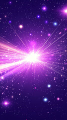 Obraz premium Ethereal abstract background with light beams and sparkling stars creates mesmerizing atmosphere